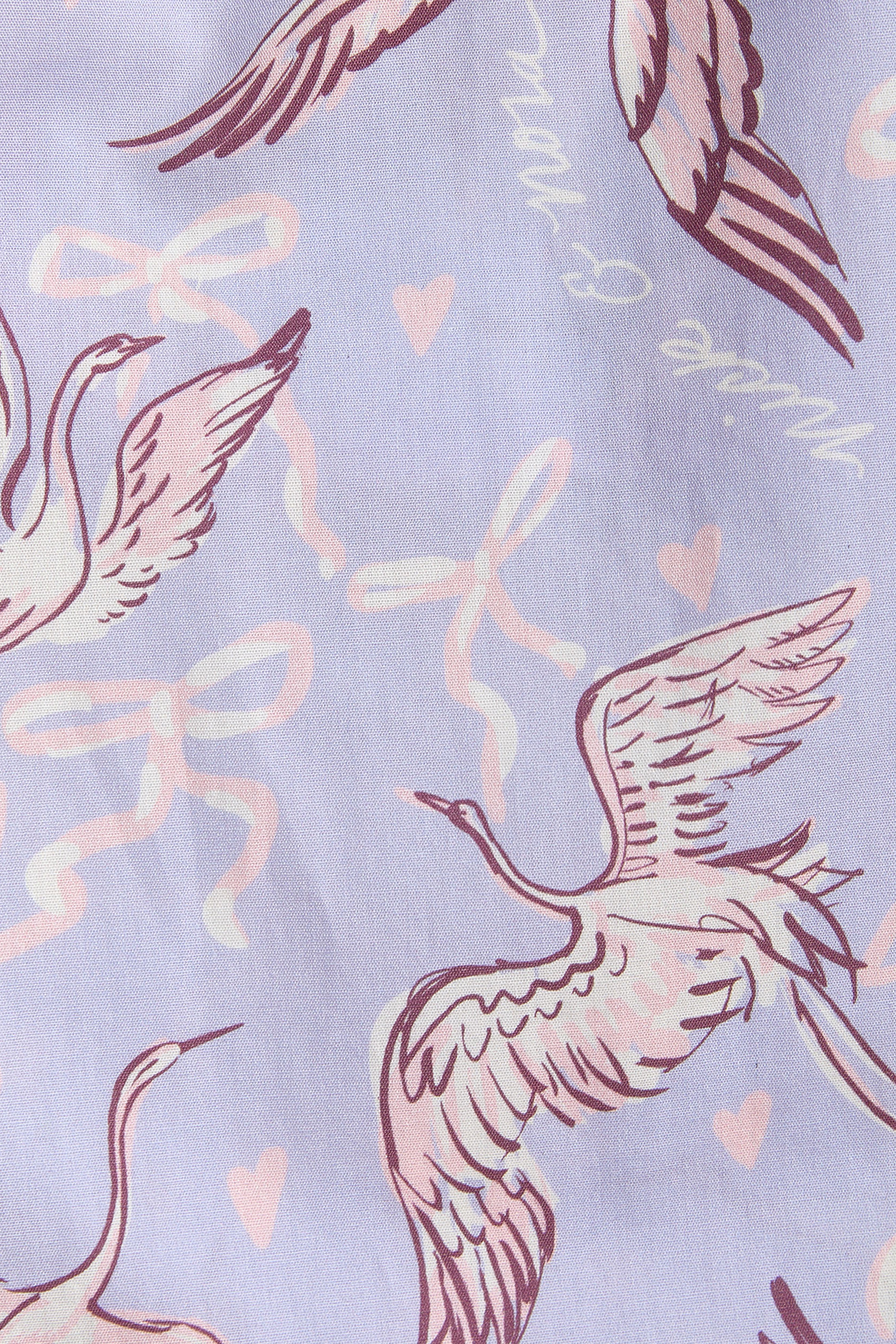 Closeup detail shot of 100% Cotton Birds of a Feather Print by Nick & Nora