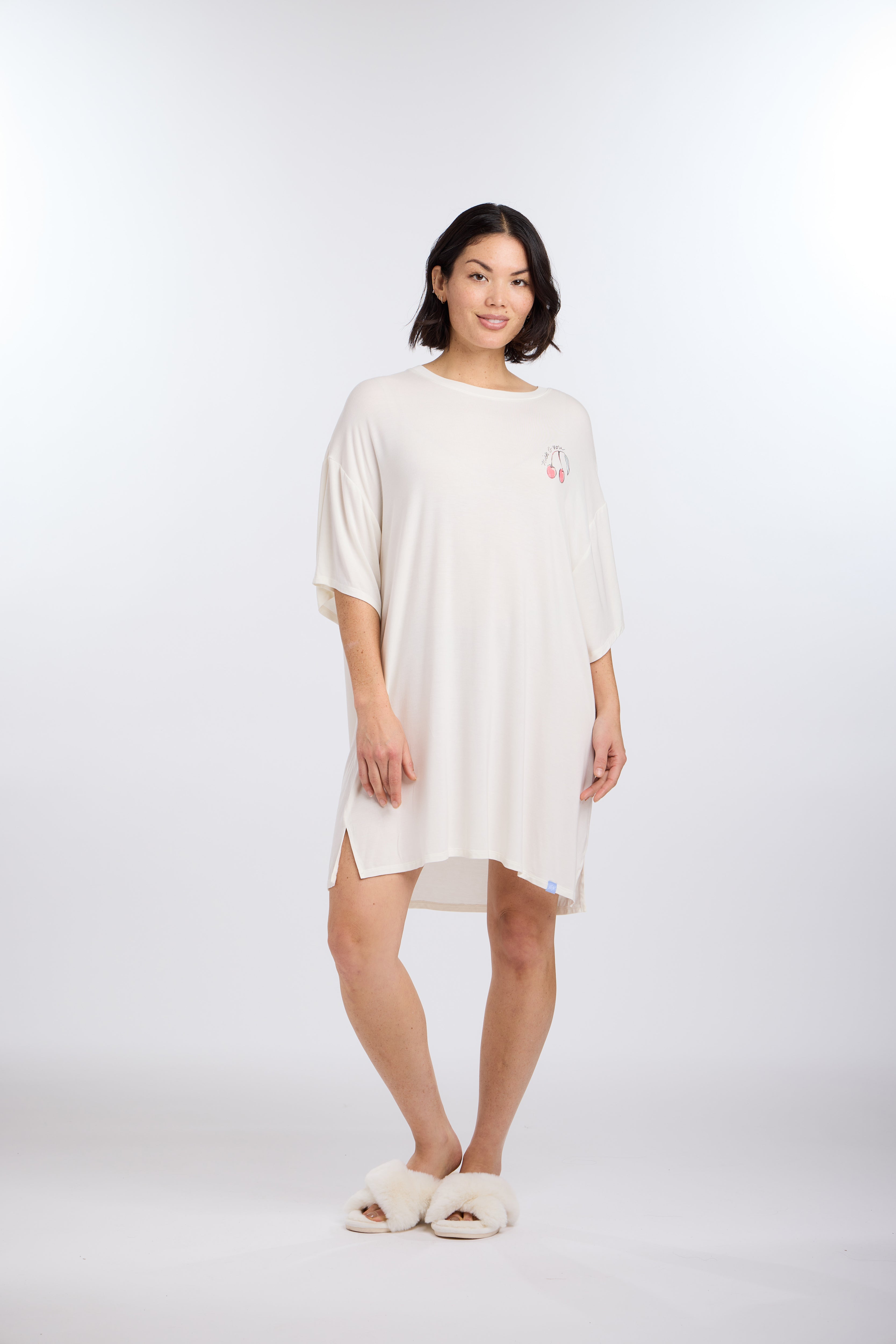Model in Sweet Dreams Oversized Sleep Tee Shirt by Nick & Nora
