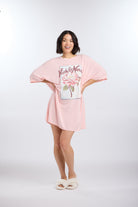 Model wearing Blossom Oversized Sleep Tee Shirt  by Nick & Nora