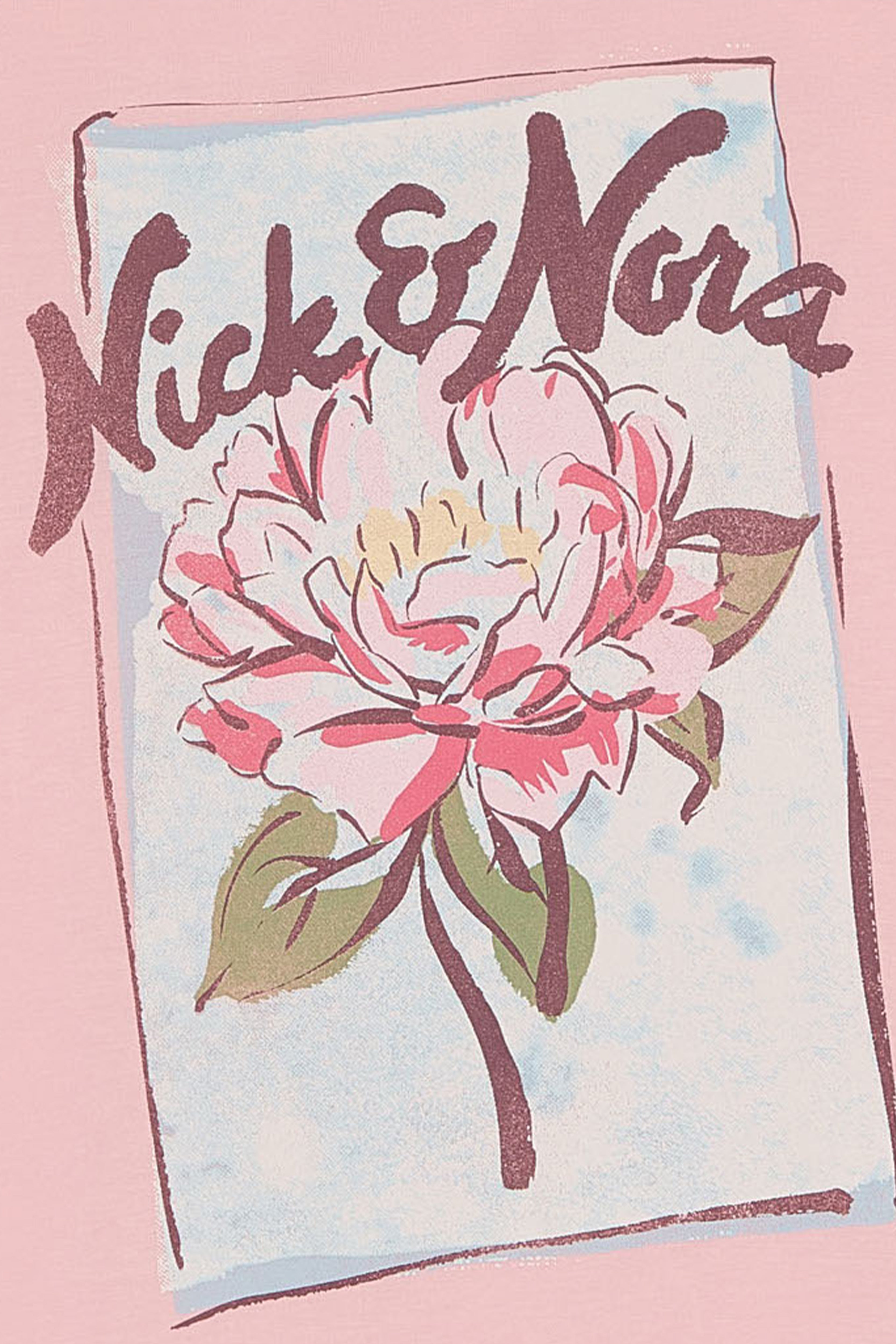 Product shot of Blossom graphic on Oversized Sleep Tee Shirt by Nick & Nora