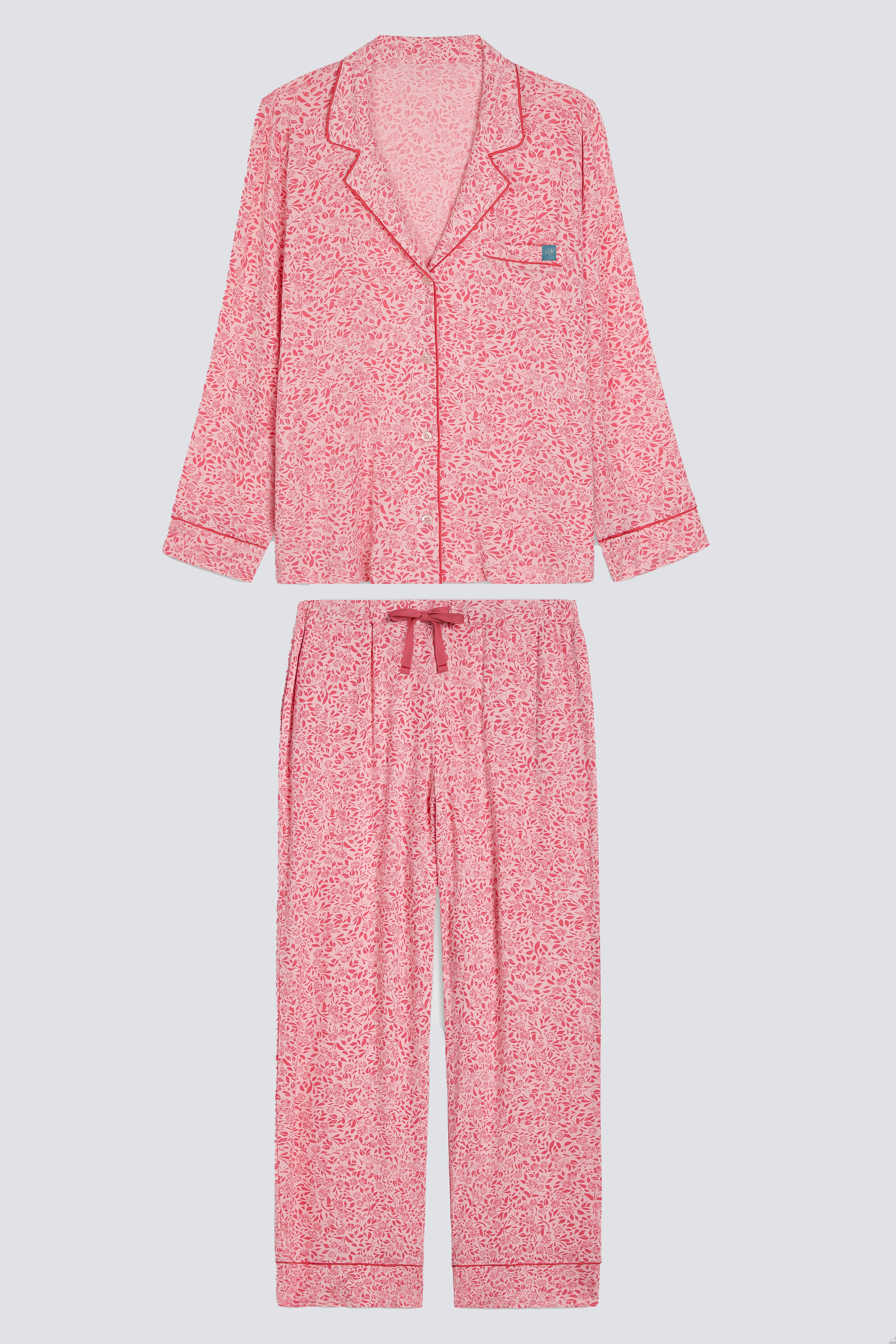 Studio shot of Ditsy Blossoms Long Sleeve Pajama Set by Nick & Nora