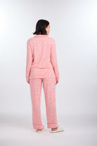 Model in long sleeve Ditsy Blossoms Pajama Set by Nick & Nora