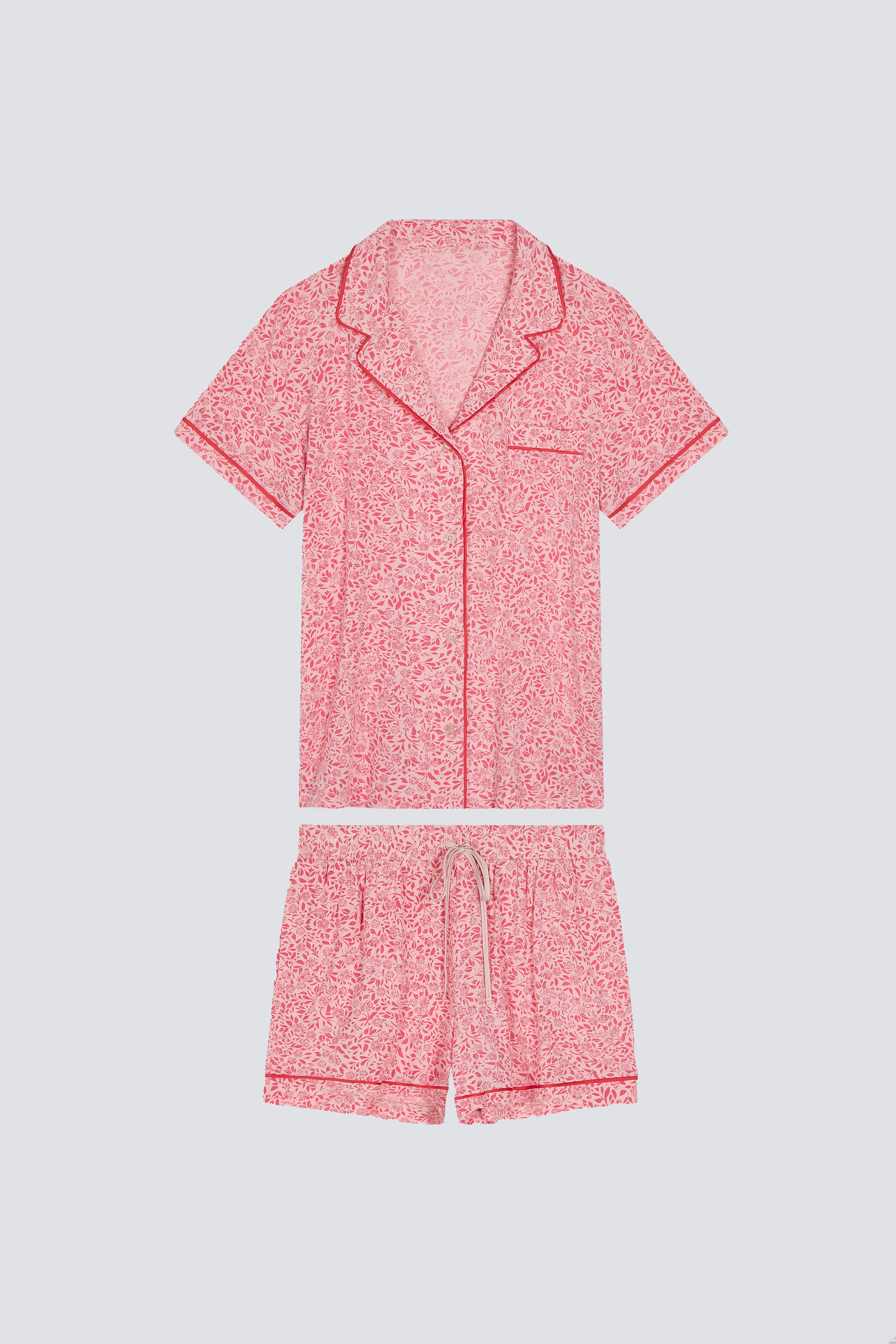 Studio shot of Ditsy Blossoms Short Sleeve Pajama Set by Nick & Nora