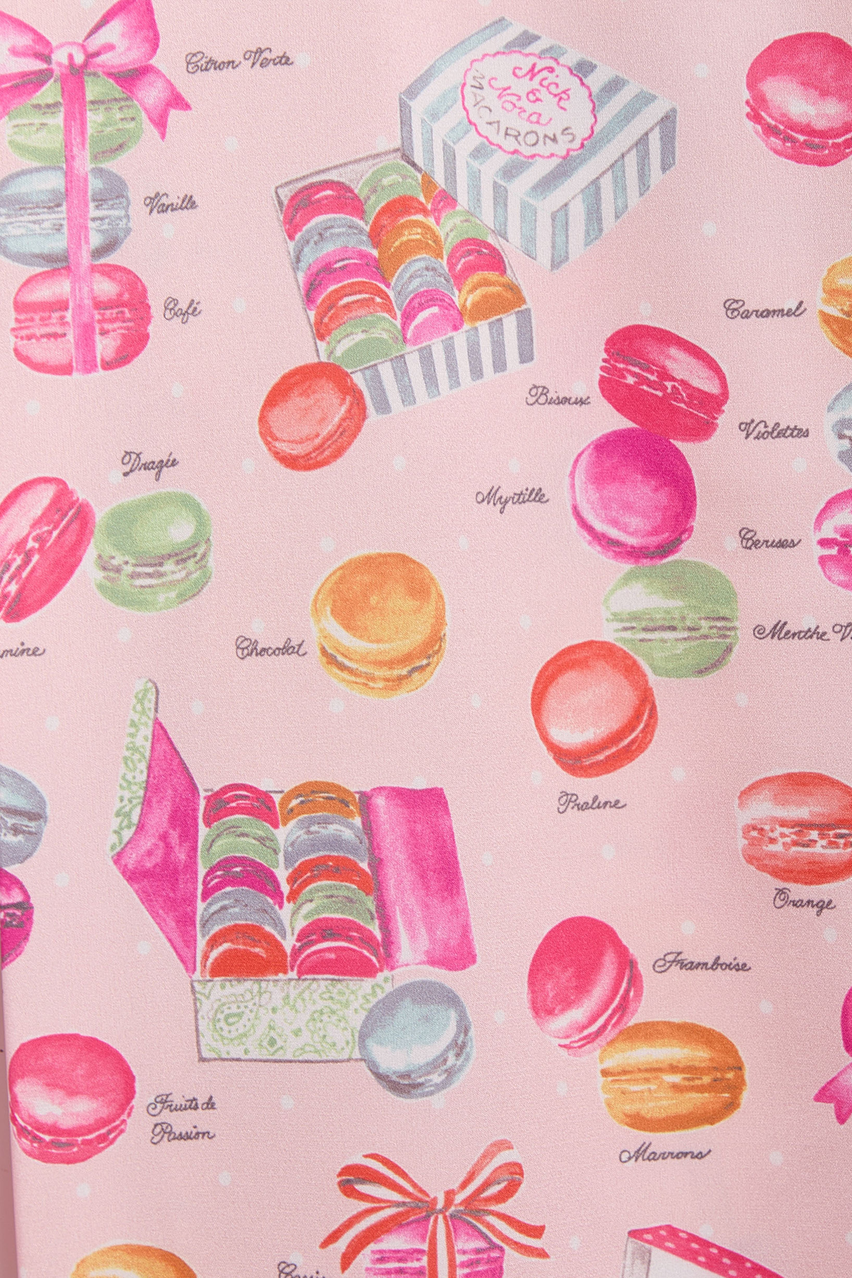 Closeup of Classic Vintage Nick & Nora Macarons Print