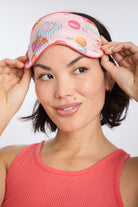 Model wearing Macarons Satin Eye Mask by Nick & Nora