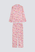 Pinup Product shot of Satin Macarons Classic Long Sleeve Sleep Pajama Set by Nick & Nora