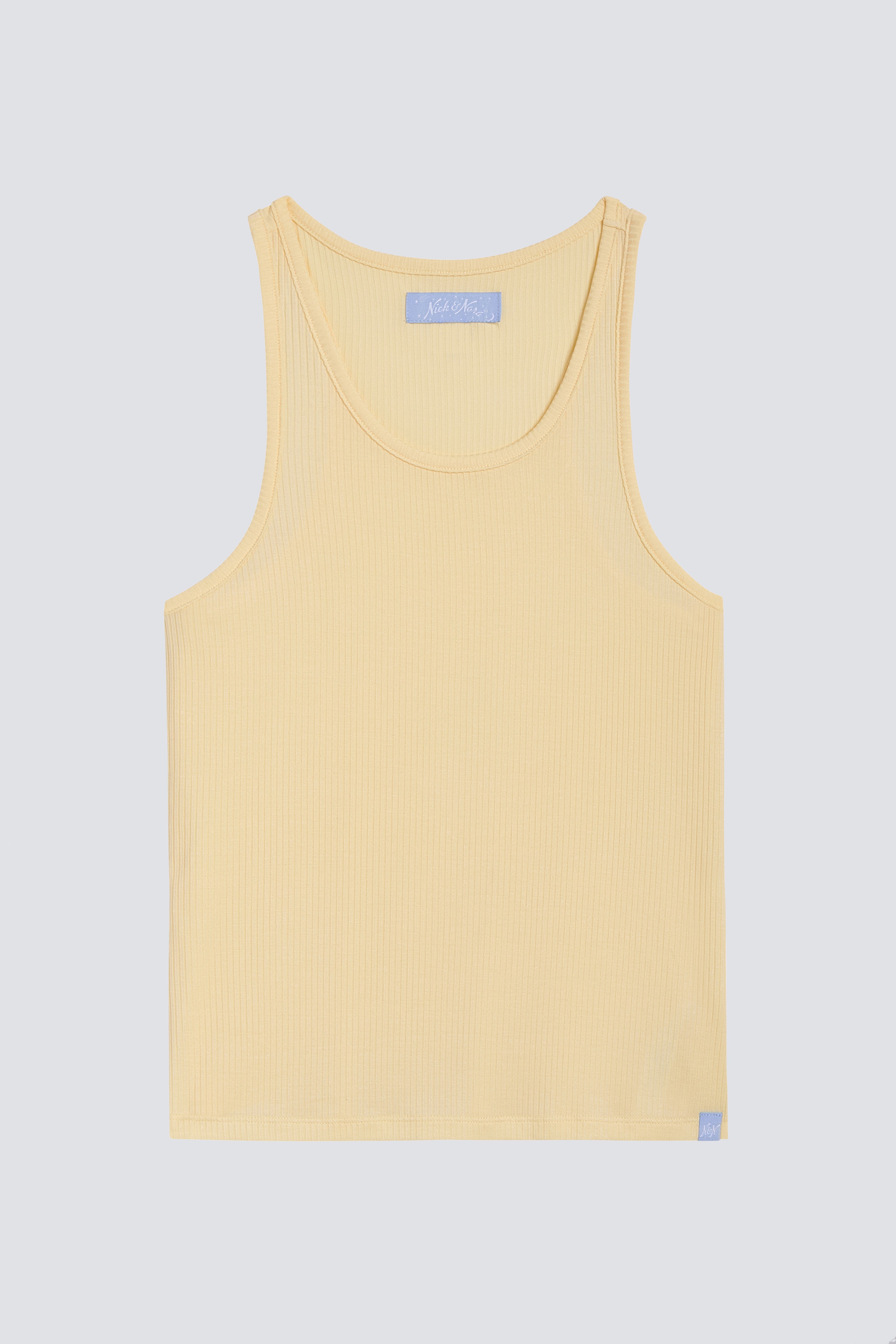 Product shot of Butter Yellow Racerback Sleep Tank Top by Nick & Nora