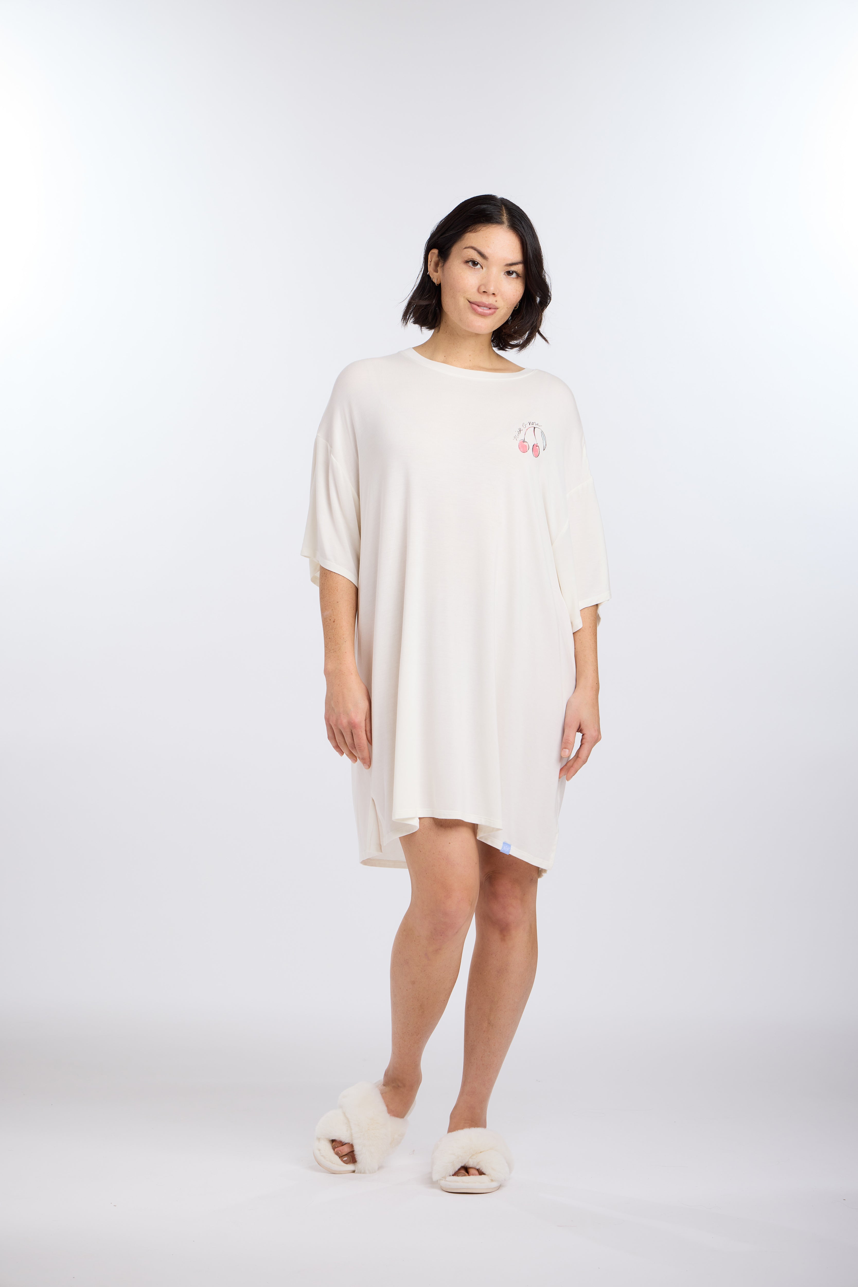 Model in Sweet Dreams Oversized Sleep Tee Shirt by Nick & Nora